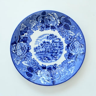 Vintage Blue and White Painted Bowl