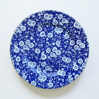 Vintage Burleigh Blue Calico Floral Dessert Plate