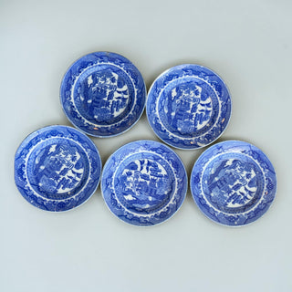 Vintage Blue Painted Decor Plate