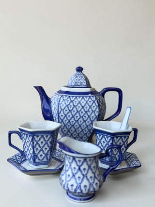 Vintage Pacific Rim Blue Pattern Teapot