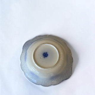 Her Good Eye antique W.H Grindley Lorne flow blue ceramic vegetable bowl base with maker mark